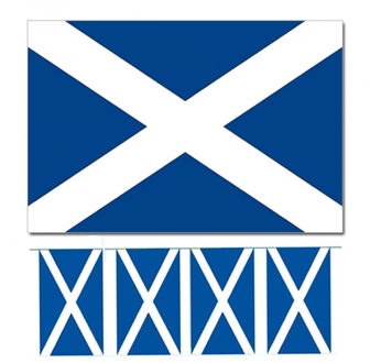 Bellatio Decorations Vlaggen versiering set - Schotland - Vlag 90 x 150 cm en vlaggenlijn 4 meter