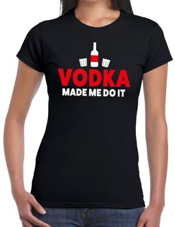 Bellatio Decorations Vodka made me do it drank fun t-shirt zwart voor dames L