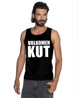 Bellatio Decorations Volkomen kut tekst singlet shirt/ tanktop zwart heren L