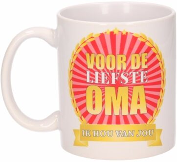 Bellatio Decorations Voor de liefste oma mok / beker 300 ml Multikleur