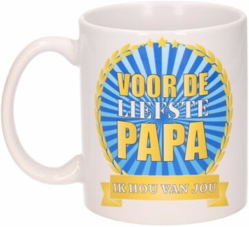 Bellatio Decorations Voor de liefste papa mok / beker 300 ml Multikleur