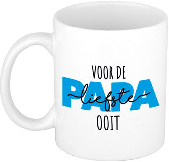 Bellatio Decorations Voor de liefste papa ooit mok / beker wit 300 ml - Cadeau mokken - Vaderdag