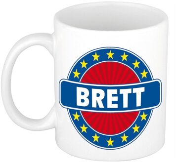 Bellatio Decorations Voornaam Brett koffie/thee mok of beker - Naam mokken Multikleur