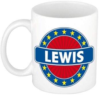 Bellatio Decorations Voornaam Lewis koffie/thee mok of beker - Naam mokken Multikleur