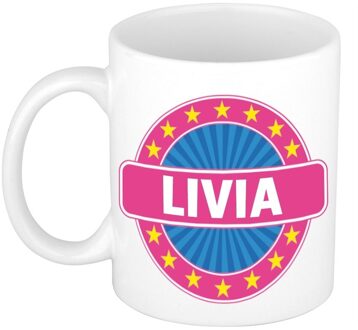 Bellatio Decorations Voornaam Livia koffie/thee mok of beker - Naam mokken Multikleur