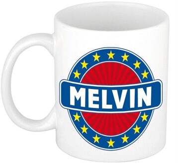 Bellatio Decorations Voornaam Melvin koffie/thee mok of beker - Naam mokken Multikleur