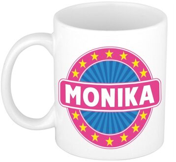 Bellatio Decorations Voornaam Monika koffie/thee mok of beker - Naam mokken Multikleur