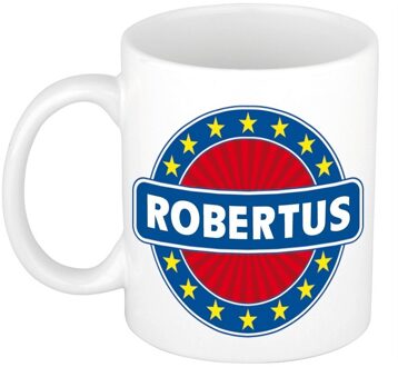 Bellatio Decorations Voornaam Robertuskoffie/thee mok of beker - Naam mokken Multikleur