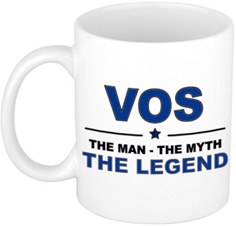 Bellatio Decorations Vos The man, The myth the legend collega kado mokken/bekers 300 ml Donkerblauw