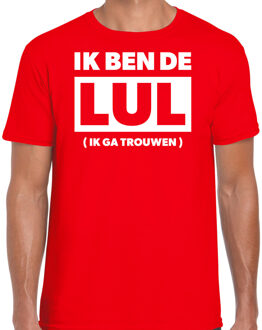 Bellatio Decorations Vrijgezellen feest t-shirt voor heren - ik ben de lul - rood - bachelor party/bruiloft XL