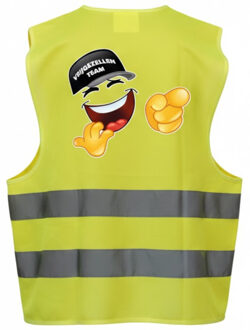 Bellatio Decorations Vrijgezellen team / feest hesje - geel - reflecterende strepen - voor volwassenen Fluor geel