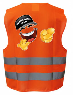Bellatio Decorations Vrijgezellen team / feest hesje - oranje - reflecterende strepen - voor volwassenen Fluor oranje