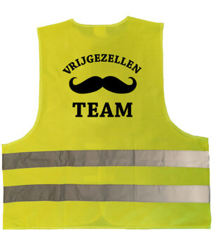 Bellatio Decorations Vrijgezellen team / vrijgezellenfeest hesje - geel - met reflecterende strepen - voor volwassenen - One size