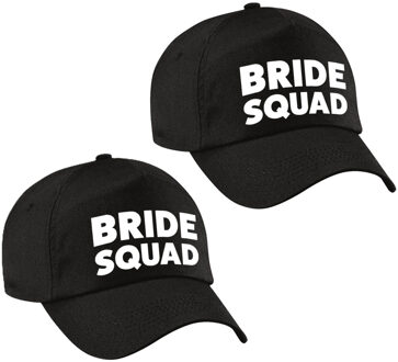Bellatio Decorations Vrijgezellenfeest baseballcap/petje - 6x - Bride Squad - zwart - dames