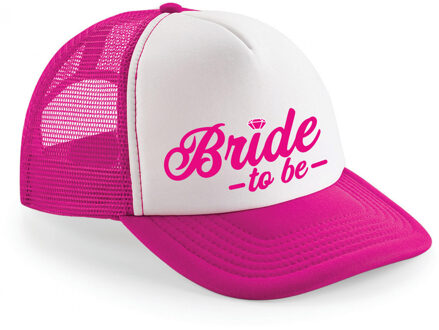 Bellatio Decorations vrijgezellenfeest pet voor dames - Bride to be - roze/wit - snapback cap - Verkleedhoofddeksels