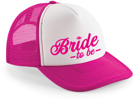 Bellatio Decorations Vrijgezellenfeest pet voor dames - Bride to be - roze/wit - snapback/trucker cap Fuchsia