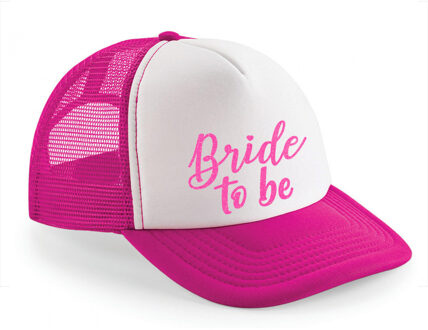 Bellatio Decorations Vrijgezellenfeest pet voor dames - roze/wit - bride to be - vrijgezellenfeest - trouwen/bruiloft Fuchsia