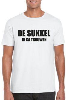 Bellatio Decorations Vrijgezellenfeest t-shirt - De sukkel - wit - voor heren - Ik ga trouwen