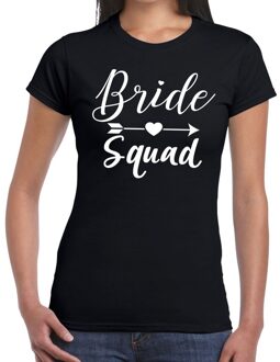 Bellatio Decorations Vrijgezellenfeest T-shirt voor dames - Bride Squad - zwart - trouwen/bruiloft 2XL