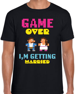 Bellatio Decorations Vrijgezellenfeest T-shirt voor heren - game over - zwart - vrijgezellen - bruiloft/trouwen M