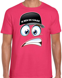 Bellatio Decorations Vrijgezellenfeest T-shirt voor heren - Ik ben de Sjaak - roze - bruiloft / trouwen L