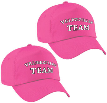 Bellatio Decorations Vrijgezellenfeest Team petje - 6x - roze - voor dames - caps - hoedjes