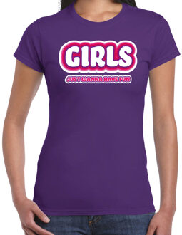 Bellatio Decorations Vrijgezellenfeest verkleed t-shirt dames - Girls Fun - paars - bachelorette feest S