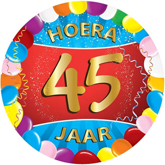 Bellatio Decorations Vrolijk gekleurde viltjes 45 jaar - Bierfiltjes Multikleur