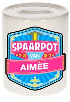 Bellatio Decorations Vrolijke kinder spaarpot voor Aimee - Spaarpotten Multikleur