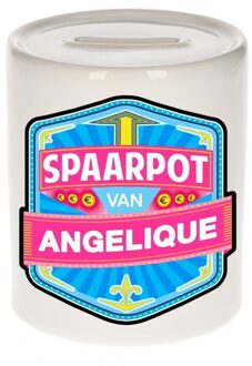 Bellatio Decorations Vrolijke kinder spaarpot voor Angelique - Spaarpotten Multikleur