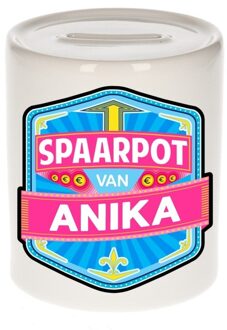 Bellatio Decorations Vrolijke kinder spaarpot voor Anika - Spaarpotten Multikleur