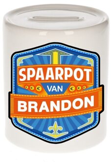 Bellatio Decorations Vrolijke kinder spaarpot voor Brandon - Spaarpotten Multikleur