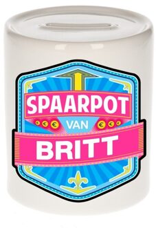 Bellatio Decorations Vrolijke kinder spaarpot voor Britt - Spaarpotten Multikleur