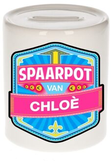 Bellatio Decorations Vrolijke kinder spaarpot voor Chloe - Spaarpotten Multikleur