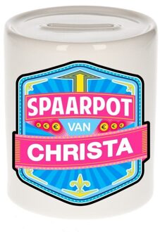 Bellatio Decorations Vrolijke kinder spaarpot voor Christa - Spaarpotten Multikleur