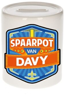 Bellatio Decorations Vrolijke kinder spaarpot voor Davy - Spaarpotten Multikleur