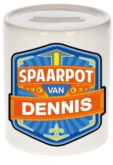 Bellatio Decorations Vrolijke kinder spaarpot voor Dennis - Spaarpotten Multikleur