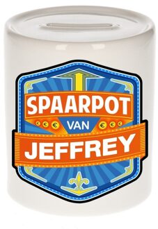 Bellatio Decorations Vrolijke kinder spaarpot voor Jeffrey - Spaarpotten Multikleur