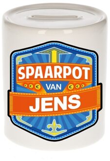 Bellatio Decorations Vrolijke kinder spaarpot voor Jens - Spaarpotten Multikleur