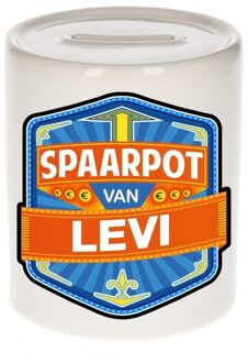 Bellatio Decorations Vrolijke kinder spaarpot voor Levi - Spaarpotten Multikleur