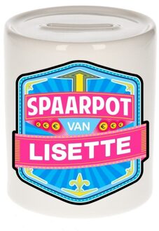 Bellatio Decorations Vrolijke kinder spaarpot voor Lisette - Spaarpotten Multikleur