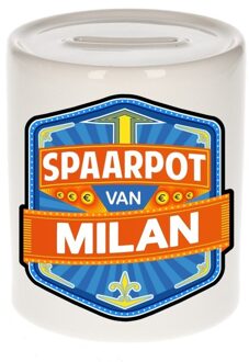 Bellatio Decorations Vrolijke kinder spaarpot voor Milan - Spaarpotten Multikleur