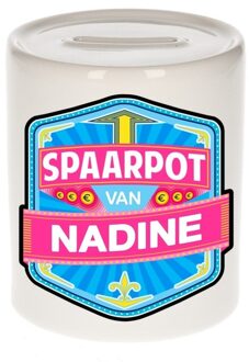 Bellatio Decorations Vrolijke kinder spaarpot voor Nadine - Spaarpotten Multikleur