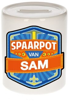 Bellatio Decorations Vrolijke kinder spaarpot voor Sam - Spaarpotten Multikleur