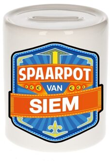 Bellatio Decorations Vrolijke kinder spaarpot voor Siem - Spaarpotten Multikleur