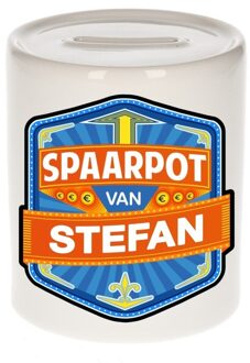Bellatio Decorations Vrolijke kinder spaarpot voor Stefan - Spaarpotten Multikleur