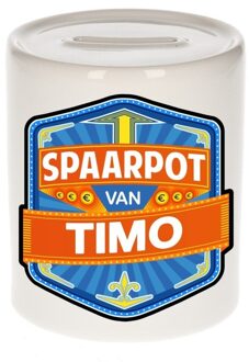 Bellatio Decorations Vrolijke kinder spaarpot voor Timo - Spaarpotten Multikleur