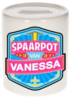 Bellatio Decorations Vrolijke kinder spaarpot voor Vanessa - Spaarpotten Multikleur
