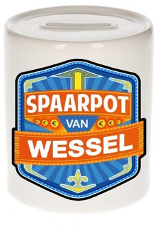 Bellatio Decorations Vrolijke kinder spaarpot voor Wessel - Spaarpotten Multikleur