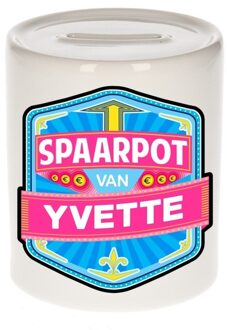 Bellatio Decorations Vrolijke kinder spaarpot voor Yvette - Spaarpotten Multikleur
